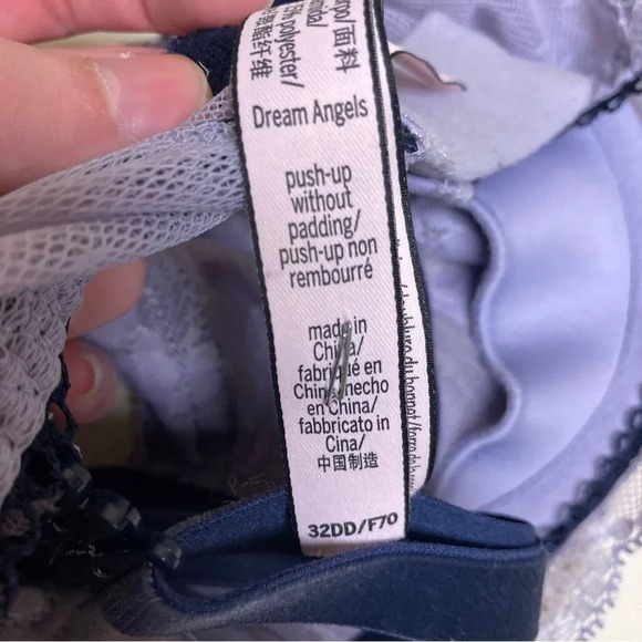 VICTORIA'S SECRET Dream Angels Push Up Without Padding Bra Purple Black 32DD - Picture 5 of 5
